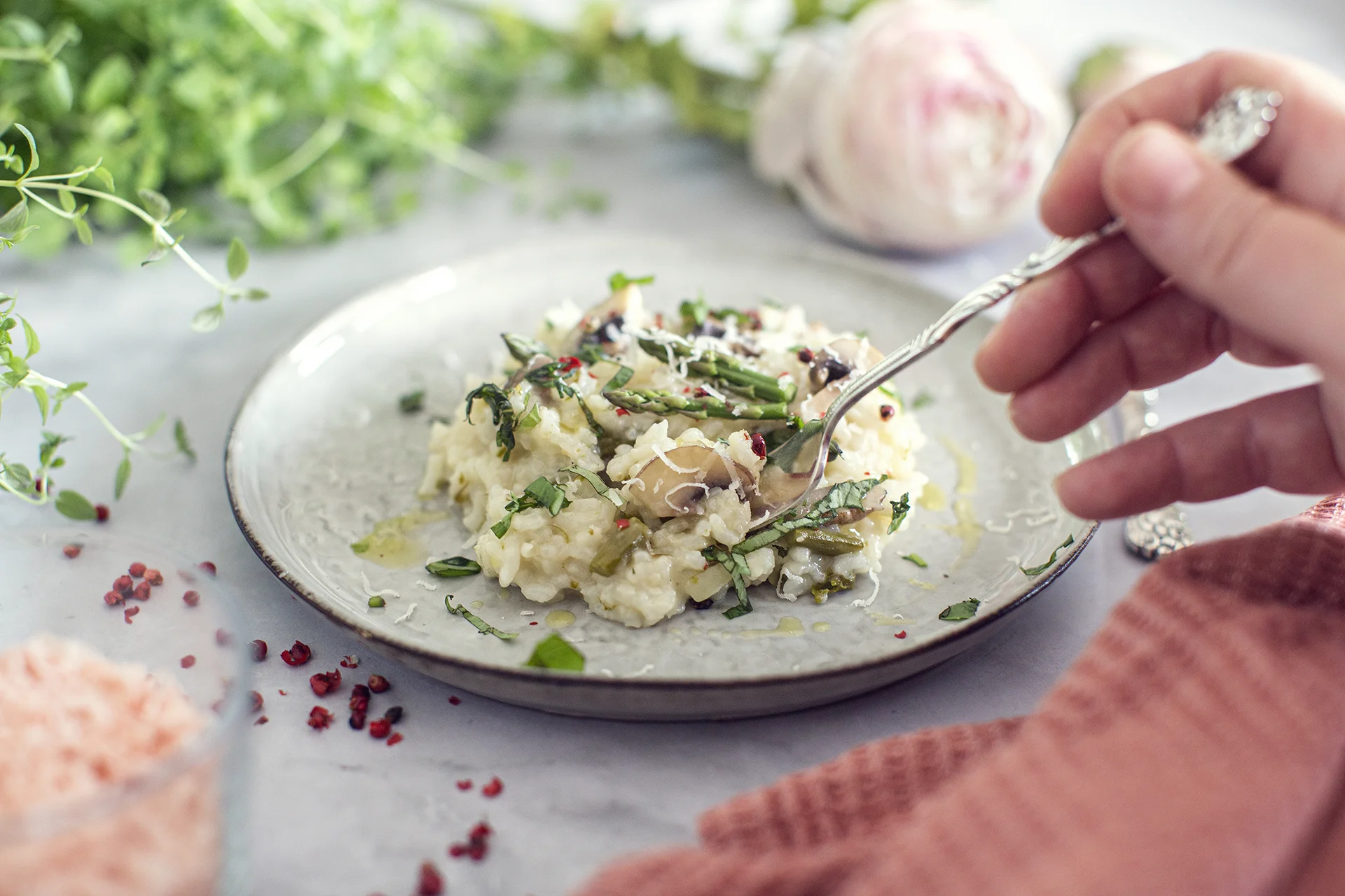 Svamprissotto med sparris