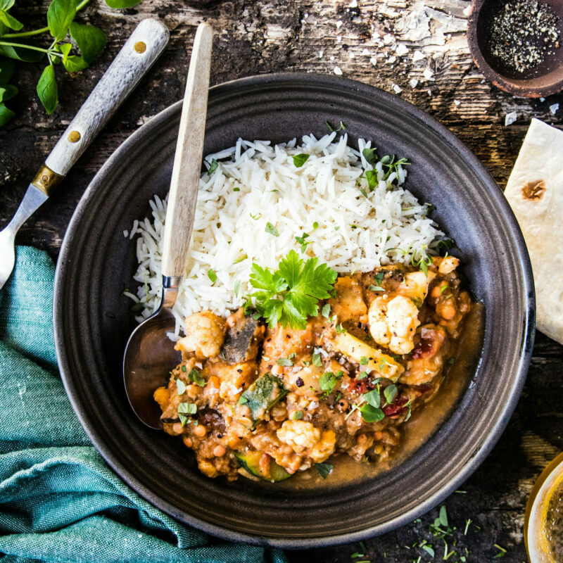 en vegogryta med ris